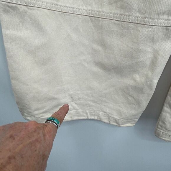 Et Clet Cream Straight Wide Leg High Waist Cotton Multi Pocket Cargo Pant Medium - Picture 6 of 10